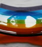 Fused glass Rainbow coloured square dish - Image 4