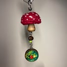 Handmade Mushroom & Ladybird Keychain  