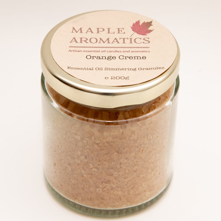 Maple Aromatics Orange Creme Essential Oil Vegan 200g Simmering Granules