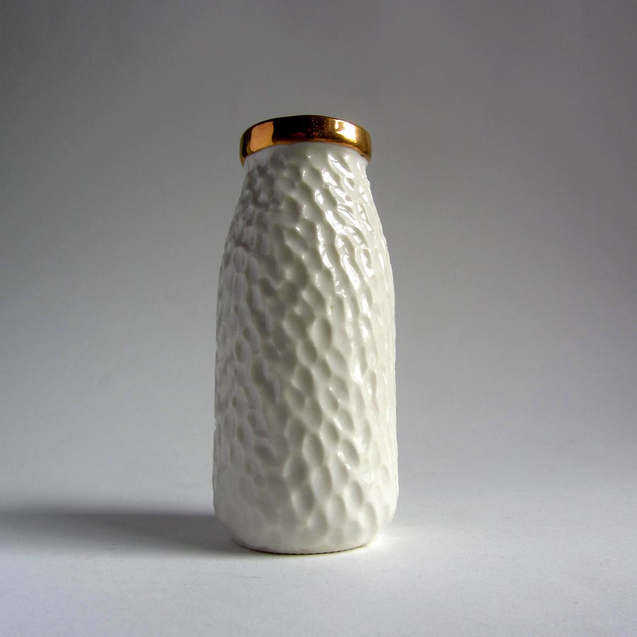 Gold Top Milk Bottle Vase  - Super Seconds Festival