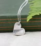 Silver Fern Pattern Heart Pendant - Image 1