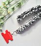Handmade Scrunchie Lanyard Black & White Soft Cotton ID Badge Holder