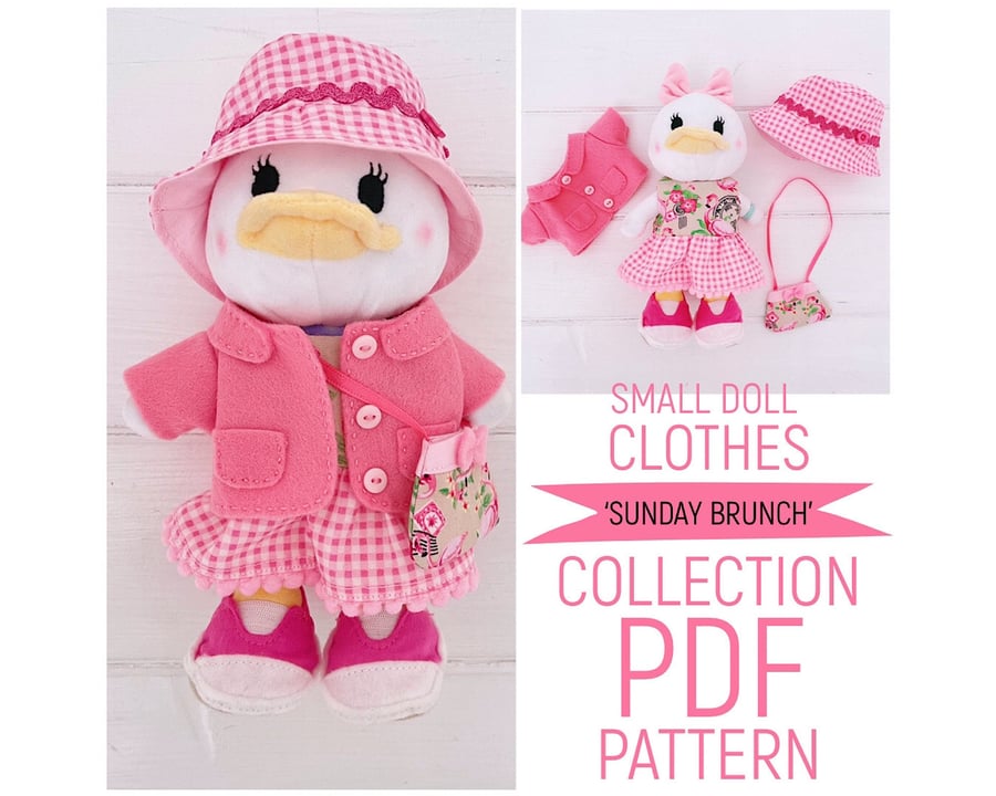 Digital PDF Sewing Pattern Small Girl Doll Folksy