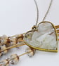 Bowenite Heart Brass plated Worry Stone Necklace - Free Postage - Image 3