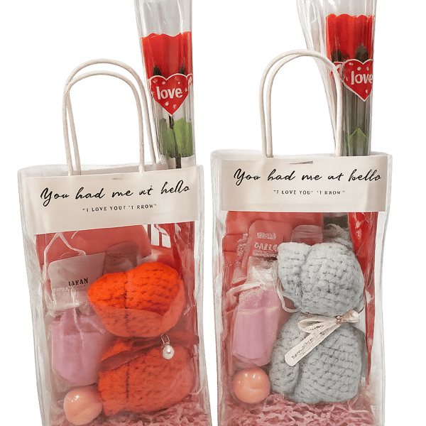 Valentine’s Gift Set – Teddy Bear Flannel, Soap Rose & Relaxing Spa Treats
