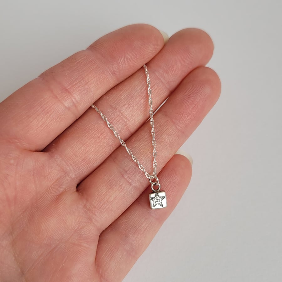 Tiny Star Pendant Necklace, Handmade Sterling Silver Jewellery