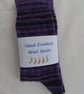Hand-cranked Knitted Ribbed Wool Socks Size 4 to 5 - Image 5