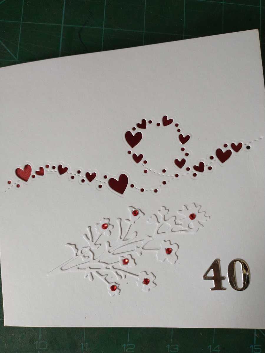 Ruby wedding anniversary card