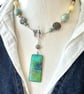 Cornflower Mixed Media Pendant