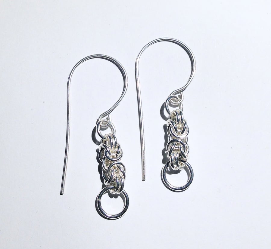 Sterling Silver Byzantine Earrings (ERSSDGCM4) - UK Free Post