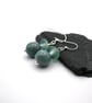 green ceramic and glass sphere earrings - Image 2