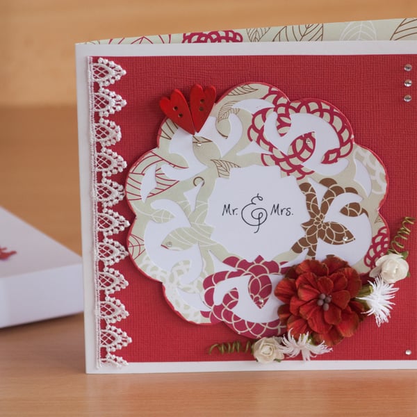 Luxury Boxed Wedding Card Mr & Mrs