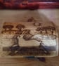 Hare & landscape pyrography wooden box - Image 2