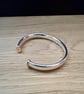 "Aurora" - Heavy Sterling Silver Cuff 9ct caps - 64g - Made to any size - 8x4mm - Image 3