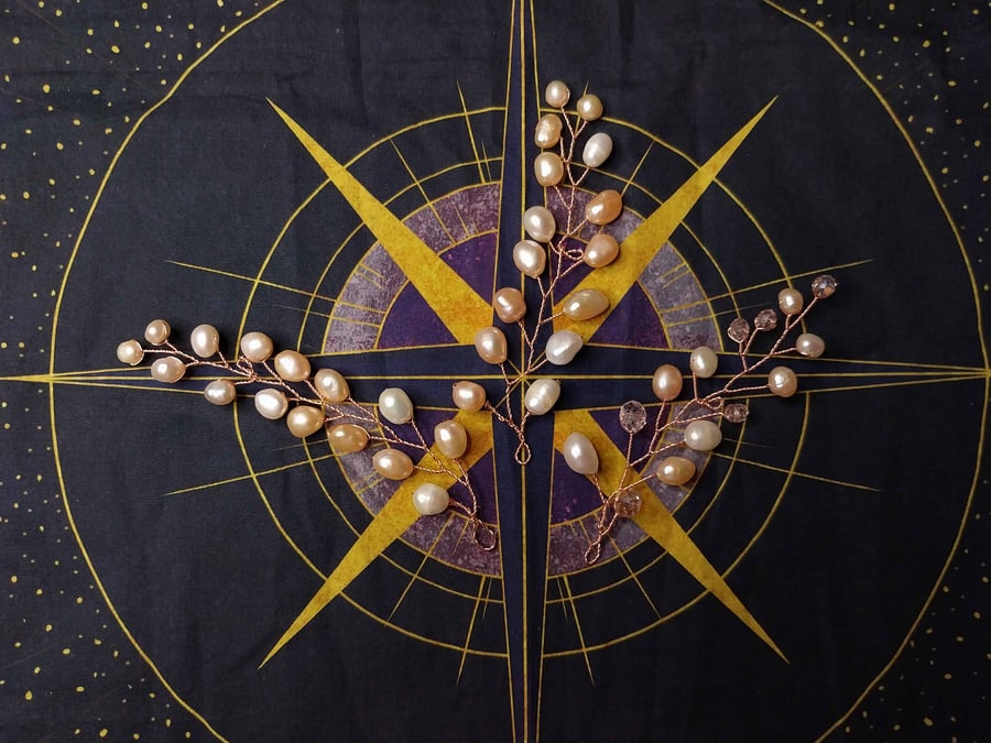 Pearl vines, short hair vines, bridal hair accessories 