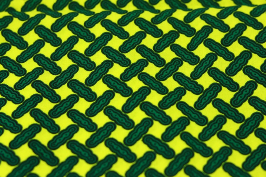 double tone green African Ankara wax printed fabric in 100% cotton
