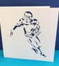 American Football Card - Football Player - Greeting Card - Paper Cut, Papercut - Image 3