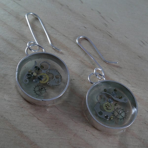 Sterling Silver Cogs Earrings (SKU261124)