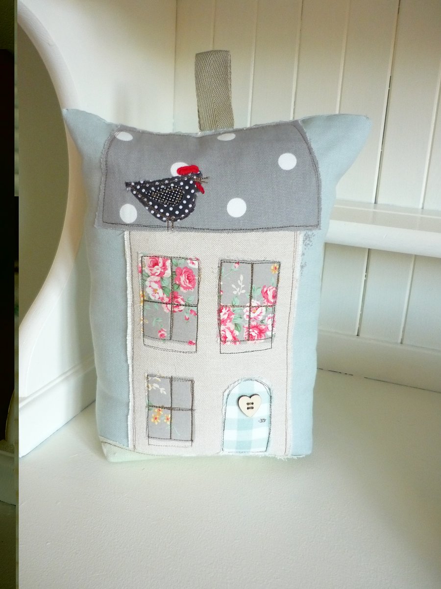 Home To Roost House Door stop Shabby Chic Pastel Colours  Handmade Textiles