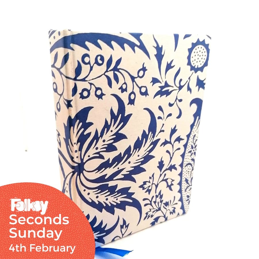 Blue Floral handmade A6 notebook - Seconds Sunday