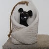 Black dog in a blanket (2)