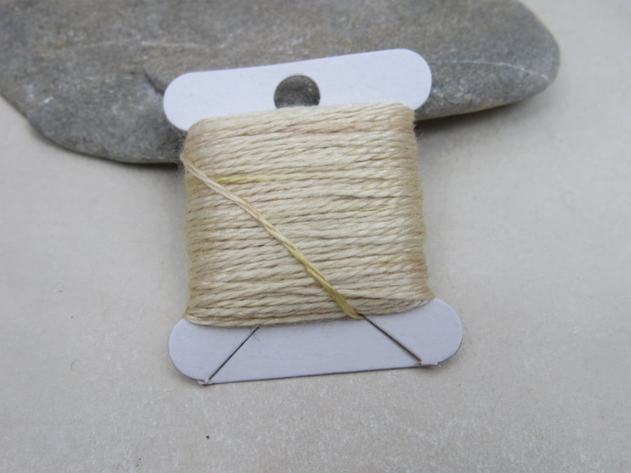 15m Natural Dye Pale Tansy Yellow Pure Silk Embroidery Thread