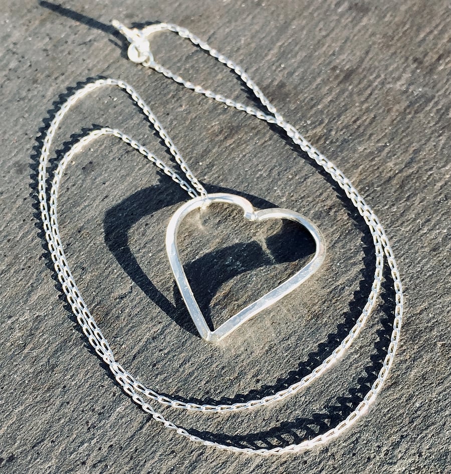 Sterling Silver Heart Pendant - UK Free Post