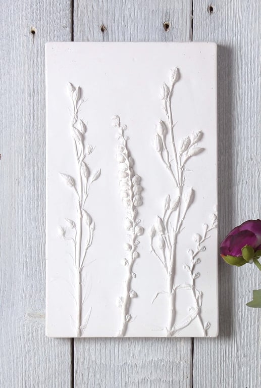 Mixed Stems Plaster Cast Wall Plaque: Limited Edition