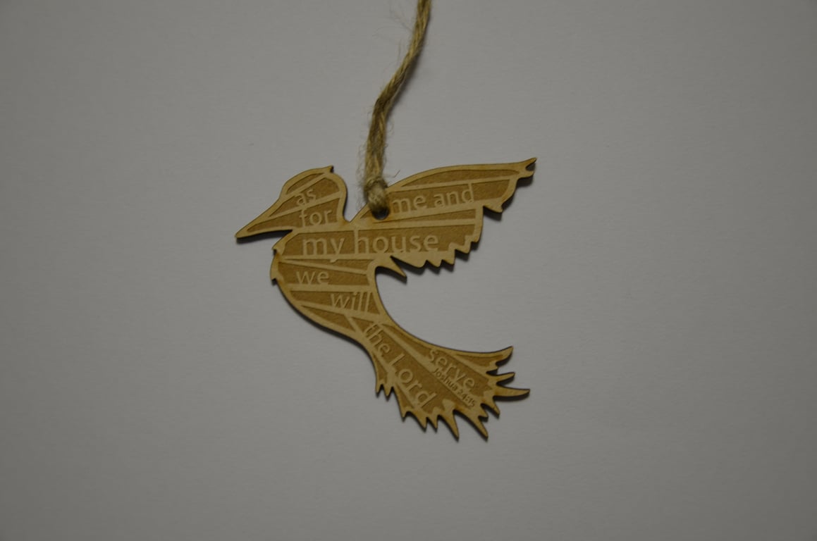 'Laser Tweet' - Joshua 24:15 (wood, 10cm)