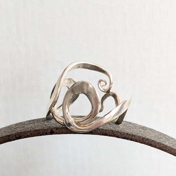 Swirly Art Nouveau Inspired Sterling Silver Ring