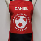 Manchester United - No.1 fan. Medium cotton apron with pocket 