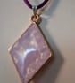 Pink and gold Diamond Shaped Style Hand Made Resin Crafted Pendant 