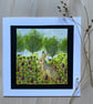 Hand painted hare card