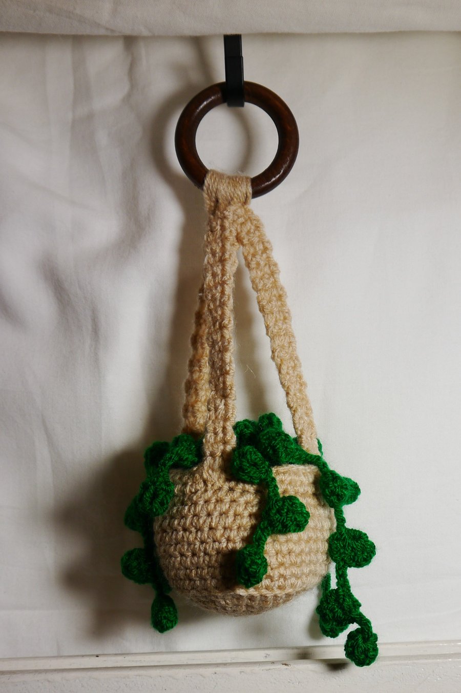 String of pearls style crochet hanging plant 