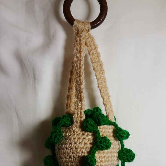 String of pearls style crochet hanging plant 