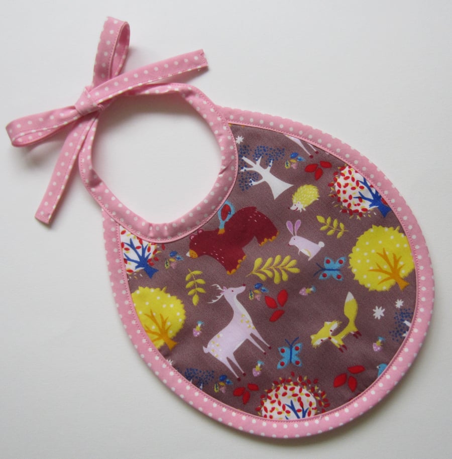 SALE Babies Woodland Animal Bib. First Size.