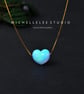 Large Black Heart 3D Fire Opal Necklace with 925 Sterling Silver Chain - Image 8