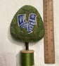 Lino print bird in a little green felt tree - Image 3