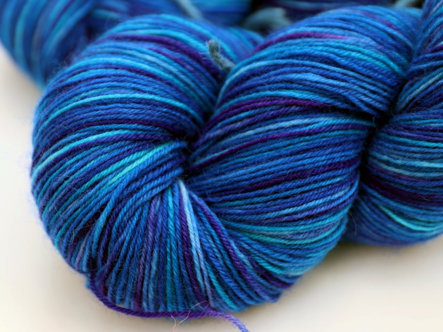SALE: A little Blue - Superwash Bluefaced Leicester 4-ply weight yarn