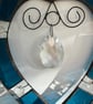 Stained Glass and Wire Heart Suncatcher - Handmade - Deep Turquoise  - Image 5