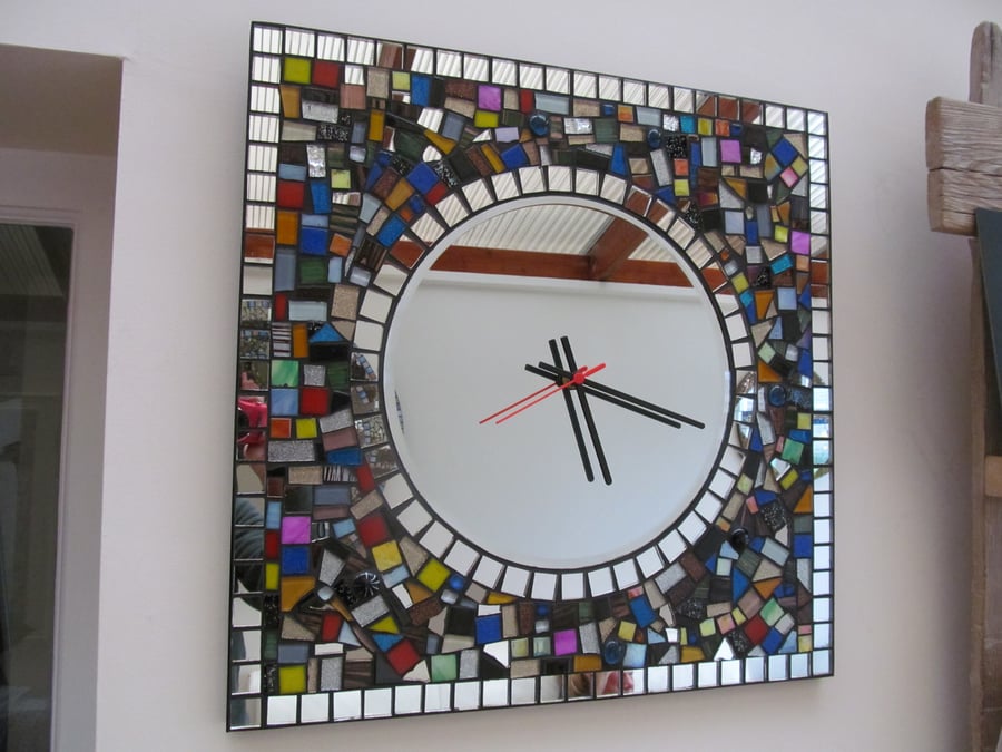 Mosaic Mirror clock