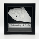 University of Bath 3D Printed Campus Map, Framed Wall Art Shadow Box