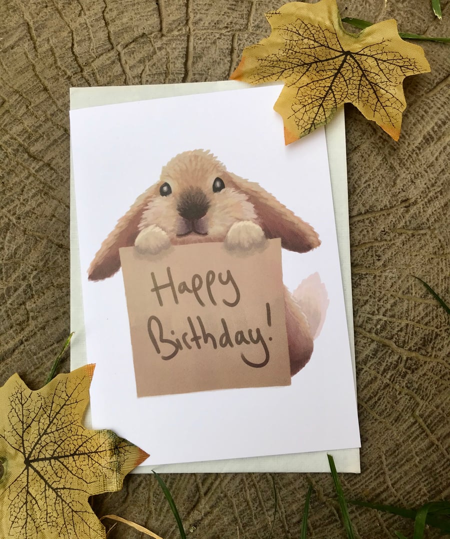 Happy Birthday Bunny Greeting Card