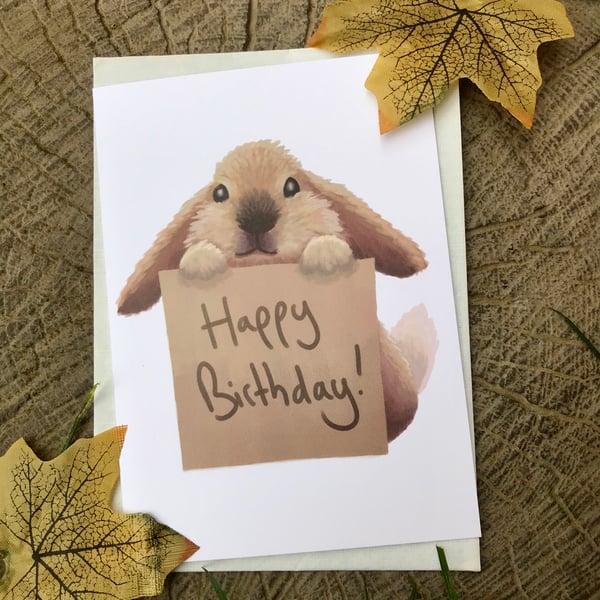 Happy Birthday Bunny Greeting Card