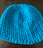 Azure Blue Crocheted Beanie Hat 
