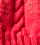 Red beanie hat with cabled panels - Image 2