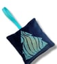 Velvet Lavender Sachet, Hand Printed Lavender Bag, Christmas Tree Ornament  - Image 3