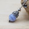 Small Blue lace agate pendant necklace. Pisces jewellery