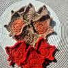 Crochet maple leaves