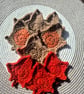 Crochet maple leaves